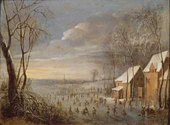 Escena de patinaje o efecto de nieve